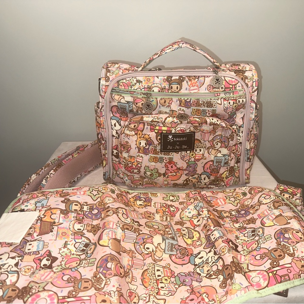 Ju-Ju-Be and Tokidoki Collaboration Multicolor Cartoon Print Baby Bag